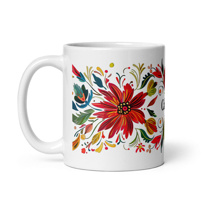 Calvin Exclusive Name Art Piece Home Office Work Coffee Mug Mexican Spanish Pride Gift Cup One-Of-A-Kind Calligraphy White Glossy Mug | C14 Mexicada