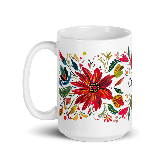 Calvin Exclusive Name Art Piece Home Office Work Coffee Mug Mexican Spanish Pride Gift Cup One-Of-A-Kind Calligraphy White Glossy Mug | C14 Mexicada