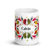 Calvin Exclusive Name Art Piece Home Office Work Coffee Mug Mexican Spanish Pride Gift Cup One-Of-A-Kind Calligraphy White Glossy Mug | C14 Mexicada