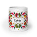 Calvin Exclusive Name Art Piece Home Office Work Coffee Mug Mexican Spanish Pride Gift Cup One-Of-A-Kind Calligraphy White Glossy Mug | C14 Mexicada