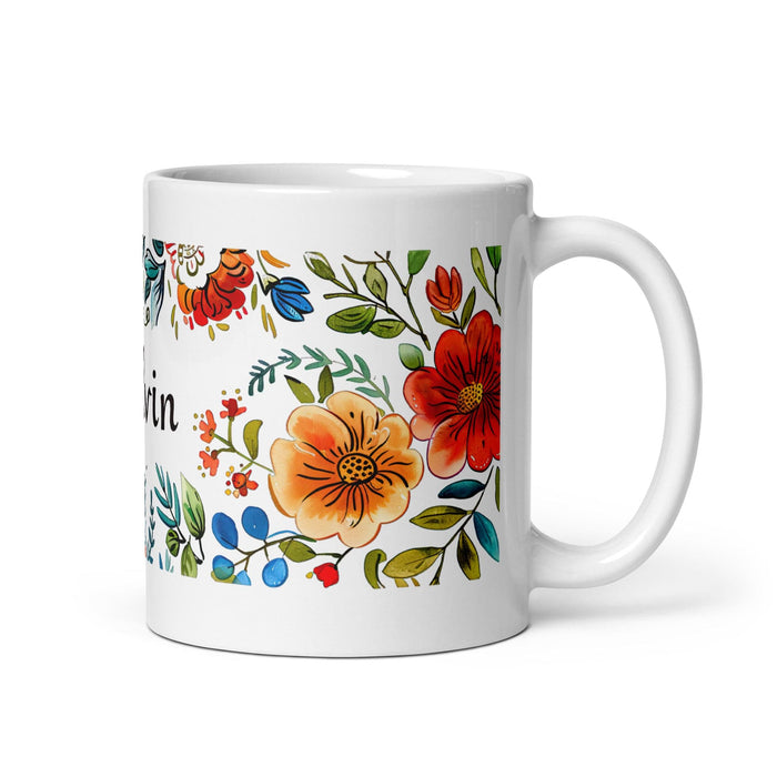 Calvin Exclusive Name Art Piece Home Office Work Coffee Mug Mexican Spanish Pride Gift Cup One-Of-A-Kind Calligraphy White Glossy Mug | C15 Mexicada 11 oz