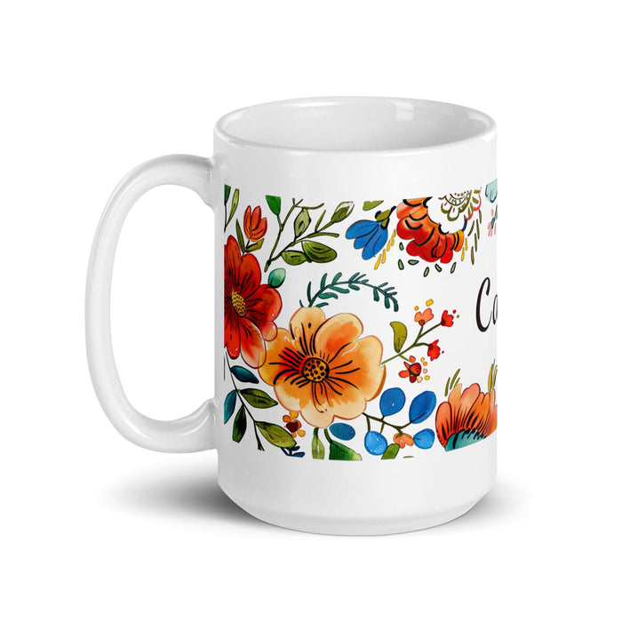 Calvin Exclusive Name Art Piece Home Office Work Coffee Mug Mexican Spanish Pride Gift Cup One-Of-A-Kind Calligraphy White Glossy Mug | C15 Mexicada