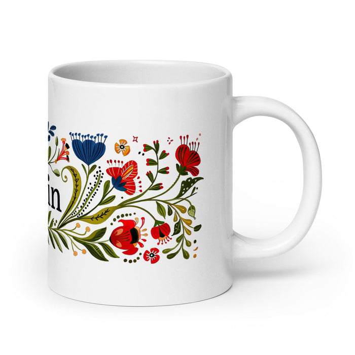 Calvin Exclusive Name Art Piece Home Office Work Coffee Mug Mexican Spanish Pride Gift Cup One-Of-A-Kind Calligraphy White Glossy Mug | C16 Mexicada 20 oz