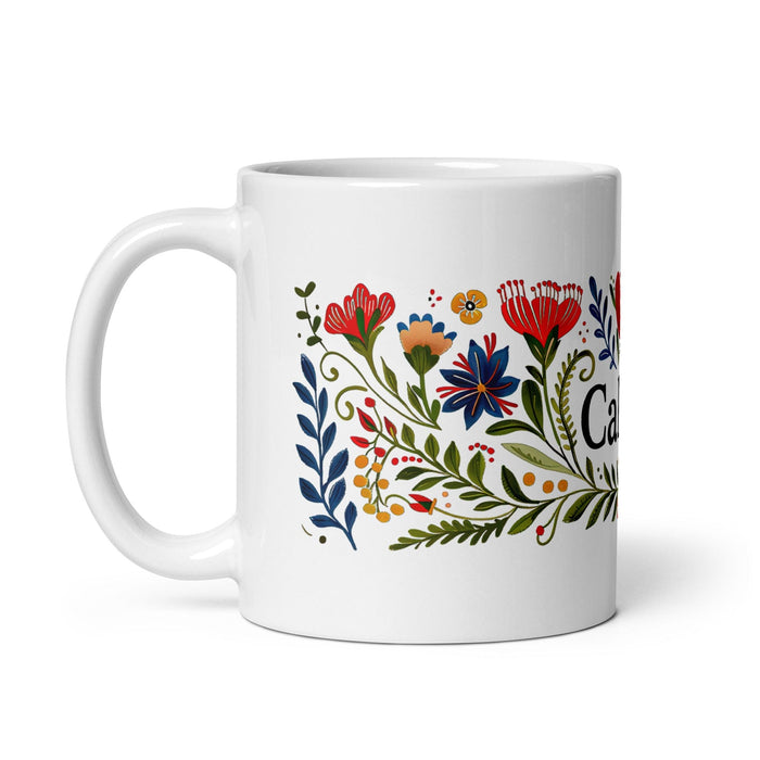 Calvin Exclusive Name Art Piece Home Office Work Coffee Mug Mexican Spanish Pride Gift Cup One-Of-A-Kind Calligraphy White Glossy Mug | C16 Mexicada