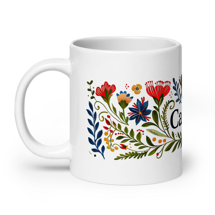 Calvin Exclusive Name Art Piece Home Office Work Coffee Mug Mexican Spanish Pride Gift Cup One-Of-A-Kind Calligraphy White Glossy Mug | C16 Mexicada