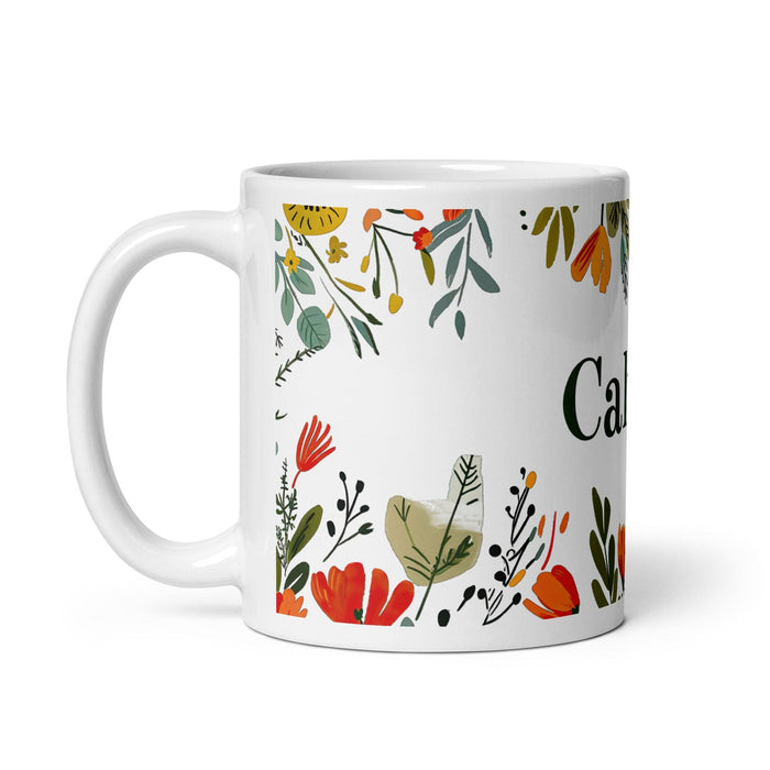 Calvin Exclusive Name Art Piece Home Office Work Coffee Mug Mexican Spanish Pride Gift Cup One-Of-A-Kind Calligraphy White Glossy Mug | C18 Mexicada