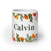 Calvin Exclusive Name Art Piece Home Office Work Coffee Mug Mexican Spanish Pride Gift Cup One-Of-A-Kind Calligraphy White Glossy Mug | C18 Mexicada