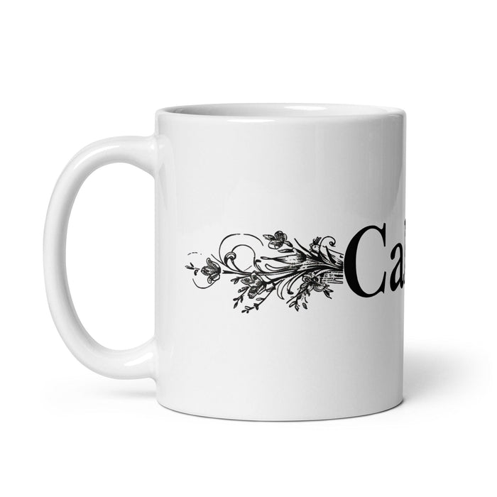 Calvin Exclusive Name Art Piece Home Office Work Coffee Mug Mexican Spanish Pride Gift Cup One-Of-A-Kind Calligraphy White Glossy Mug | C19 Mexicada