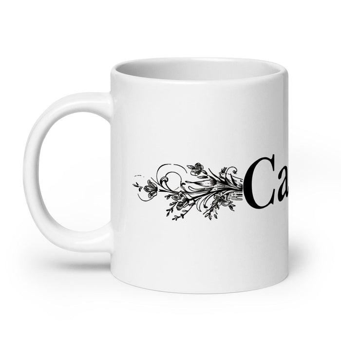 Calvin Exclusive Name Art Piece Home Office Work Coffee Mug Mexican Spanish Pride Gift Cup One-Of-A-Kind Calligraphy White Glossy Mug | C19 Mexicada