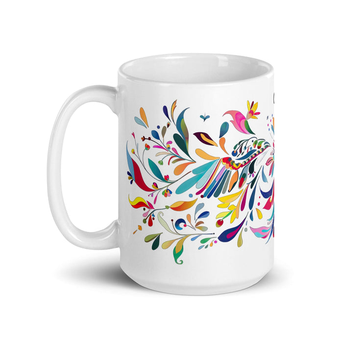 Calvin Exclusive Name Art Piece Home Office Work Coffee Mug Mexican Spanish Pride Gift Cup One-Of-A-Kind Calligraphy White Glossy Mug | C2 Mexicada