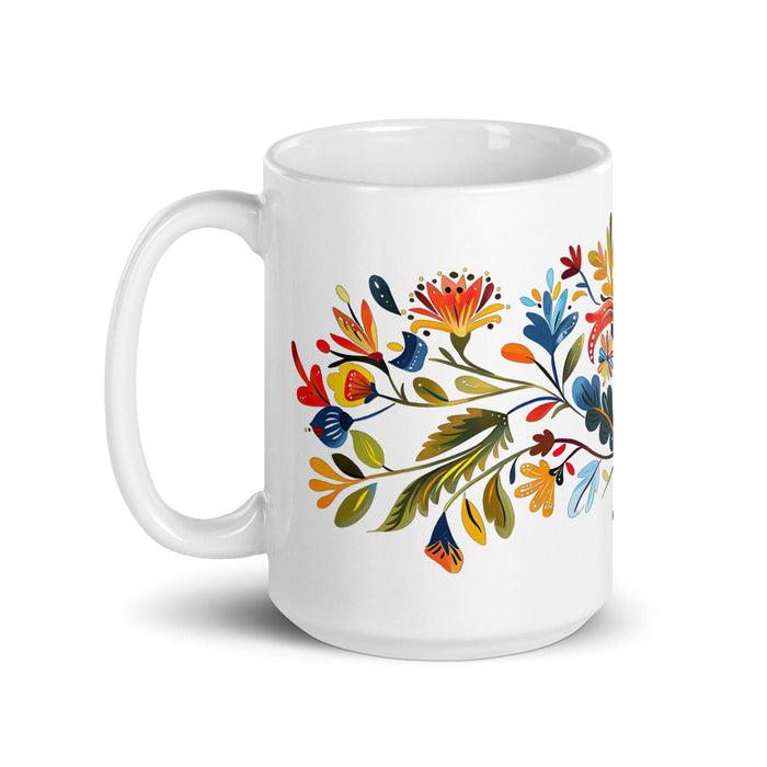 Calvin Exclusive Name Art Piece Home Office Work Coffee Mug Mexican Spanish Pride Gift Cup One-Of-A-Kind Calligraphy White Glossy Mug | C20 Mexicada