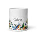 Calvin Exclusive Name Art Piece Home Office Work Coffee Mug Mexican Spanish Pride Gift Cup One-Of-A-Kind Calligraphy White Glossy Mug | C3 Mexicada