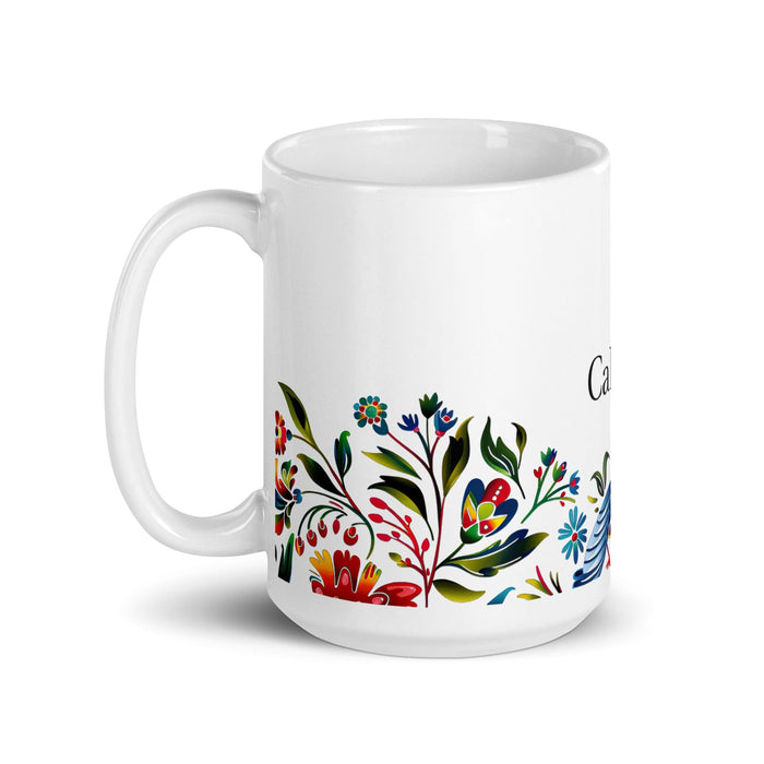 Calvin Exclusive Name Art Piece Home Office Work Coffee Mug Mexican Spanish Pride Gift Cup One-Of-A-Kind Calligraphy White Glossy Mug | C3 Mexicada