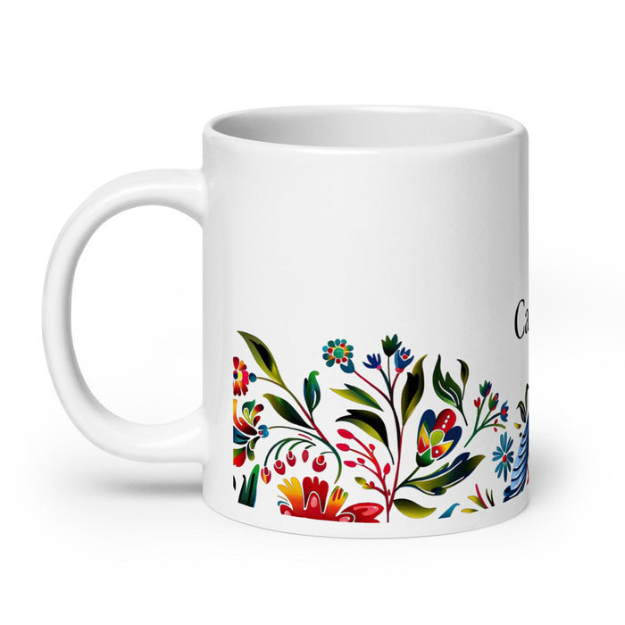 Calvin Exclusive Name Art Piece Home Office Work Coffee Mug Mexican Spanish Pride Gift Cup One-Of-A-Kind Calligraphy White Glossy Mug | C3 Mexicada