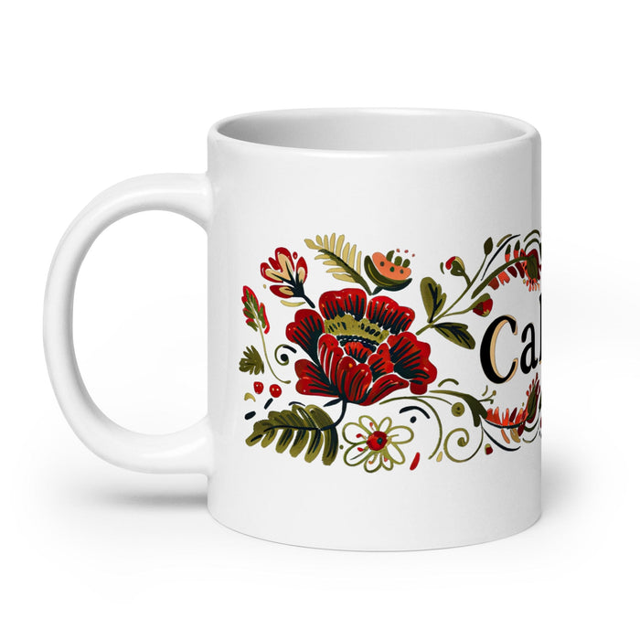 Calvin Exclusive Name Art Piece Home Office Work Coffee Mug Mexican Spanish Pride Gift Cup One-Of-A-Kind Calligraphy White Glossy Mug | C4 Mexicada