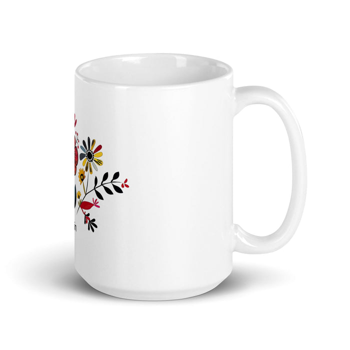 Calvin Exclusive Name Art Piece Home Office Work Coffee Mug Mexican Spanish Pride Gift Cup One-Of-A-Kind Calligraphy White Glossy Mug | C5 Mexicada 15 oz