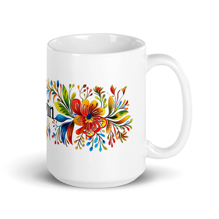 Calvin Exclusive Name Art Piece Home Office Work Coffee Mug Mexican Spanish Pride Gift Cup One-Of-A-Kind Calligraphy White Glossy Mug | C6 Mexicada 15 oz