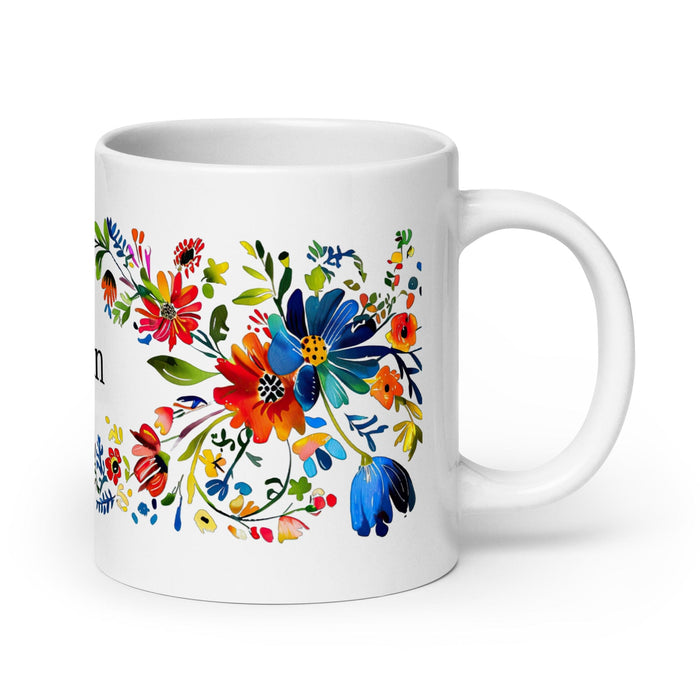 Calvin Exclusive Name Art Piece Home Office Work Coffee Mug Mexican Spanish Pride Gift Cup One-Of-A-Kind Calligraphy White Glossy Mug | C7 Mexicada 20 oz