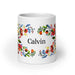 Calvin Exclusive Name Art Piece Home Office Work Coffee Mug Mexican Spanish Pride Gift Cup One-Of-A-Kind Calligraphy White Glossy Mug | C7 Mexicada