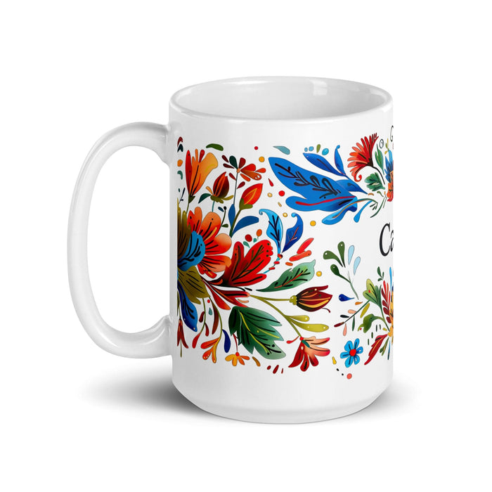 Calvin Exclusive Name Art Piece Home Office Work Coffee Mug Mexican Spanish Pride Gift Cup One-Of-A-Kind Calligraphy White Glossy Mug | C8 Mexicada