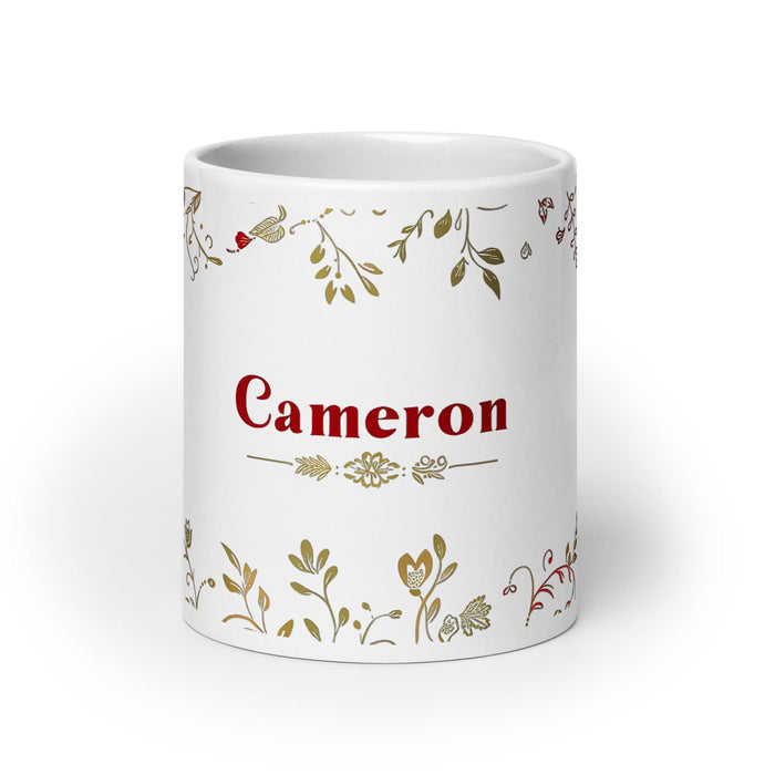 Cameron Exclusive Name Art Piece Home Office Work Coffee Mug Mexican Spanish Pride Gift Cup One-Of-A-Kind Calligraphy White Glossy Mug | C1 Mexicada