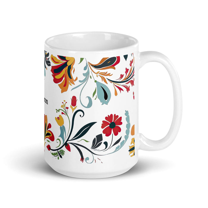 Cameron Exclusive Name Art Piece Home Office Work Coffee Mug Mexican Spanish Pride Gift Cup One-Of-A-Kind Calligraphy White Glossy Mug | C11 Mexicada 15 oz