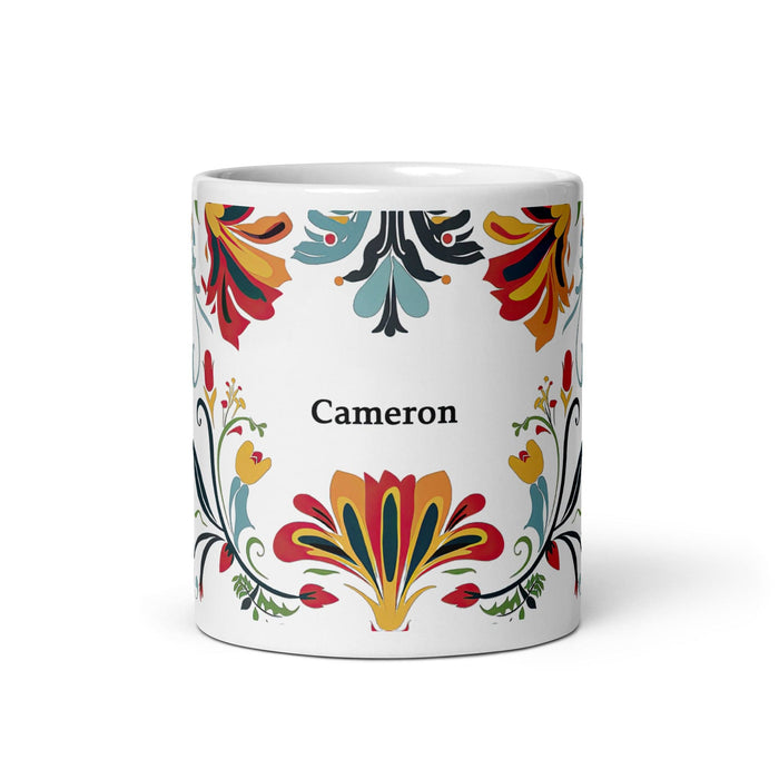 Cameron Exclusive Name Art Piece Home Office Work Coffee Mug Mexican Spanish Pride Gift Cup One-Of-A-Kind Calligraphy White Glossy Mug | C11 Mexicada