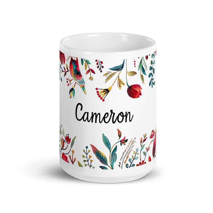 Cameron Exclusive Name Art Piece Home Office Work Coffee Mug Mexican Spanish Pride Gift Cup One-Of-A-Kind Calligraphy White Glossy Mug | C12 Mexicada