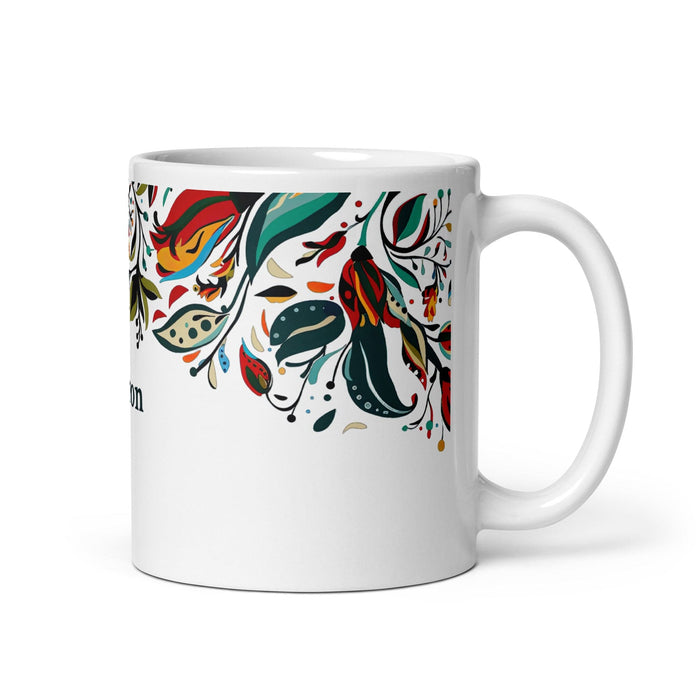 Cameron Exclusive Name Art Piece Home Office Work Coffee Mug Mexican Spanish Pride Gift Cup One-Of-A-Kind Calligraphy White Glossy Mug | C4 Mexicada 11 oz