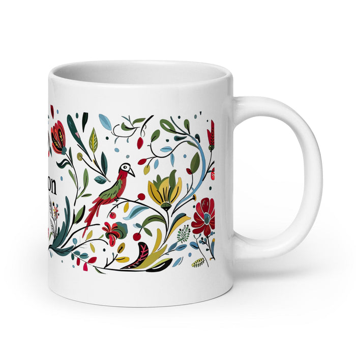 Cameron Exclusive Name Art Piece Home Office Work Coffee Mug Mexican Spanish Pride Gift Cup One-Of-A-Kind Calligraphy White Glossy Mug | C5 Mexicada 20 oz