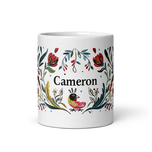 Cameron Exclusive Name Art Piece Home Office Work Coffee Mug Mexican Spanish Pride Gift Cup One-Of-A-Kind Calligraphy White Glossy Mug | C5 Mexicada