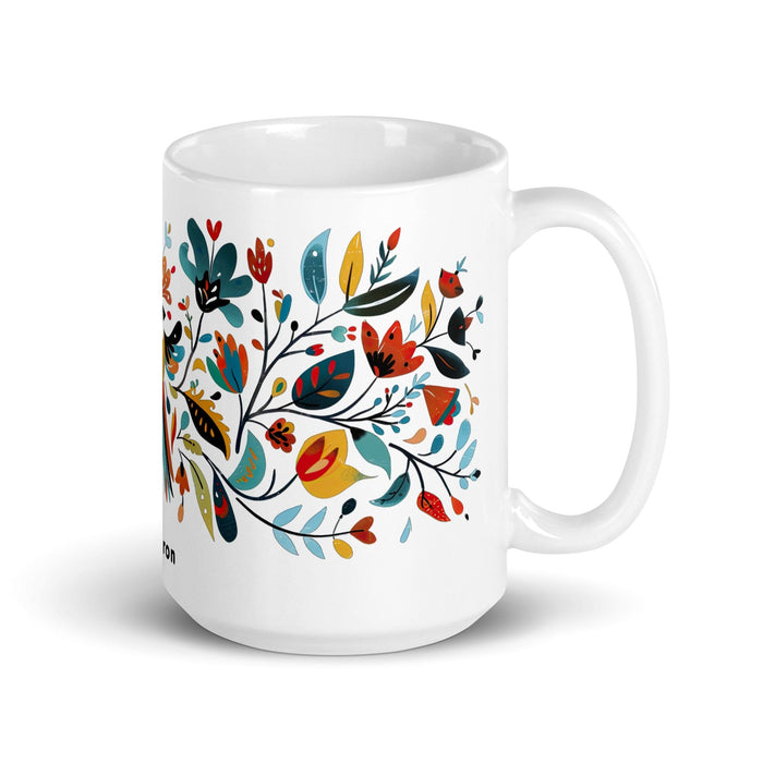 Cameron Exclusive Name Art Piece Home Office Work Coffee Mug Mexican Spanish Pride Gift Cup One-Of-A-Kind Calligraphy White Glossy Mug | C6 Mexicada 15 oz