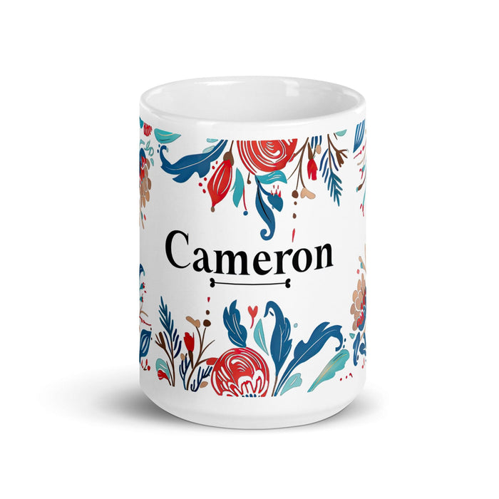 Cameron Exclusive Name Art Piece Home Office Work Coffee Mug Mexican Spanish Pride Gift Cup One-Of-A-Kind Calligraphy White Glossy Mug | C9 Mexicada