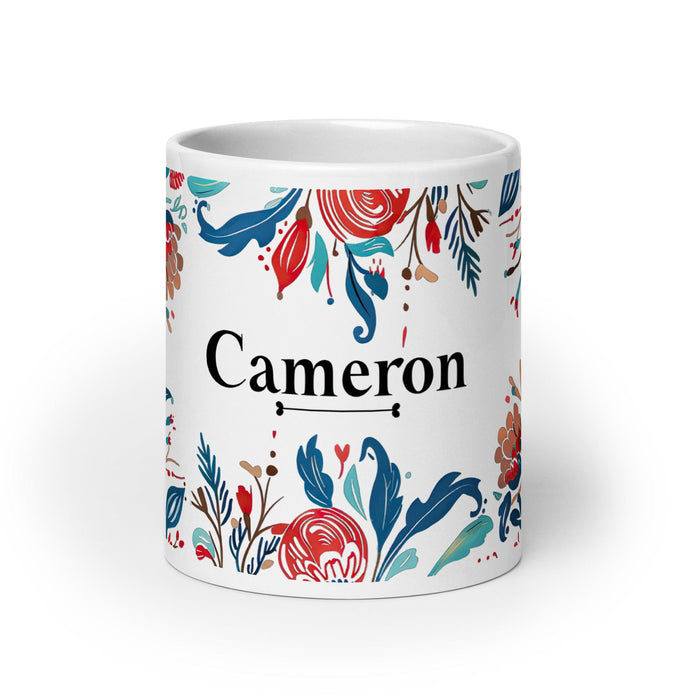 Cameron Exclusive Name Art Piece Home Office Work Coffee Mug Mexican Spanish Pride Gift Cup One-Of-A-Kind Calligraphy White Glossy Mug | C9 Mexicada