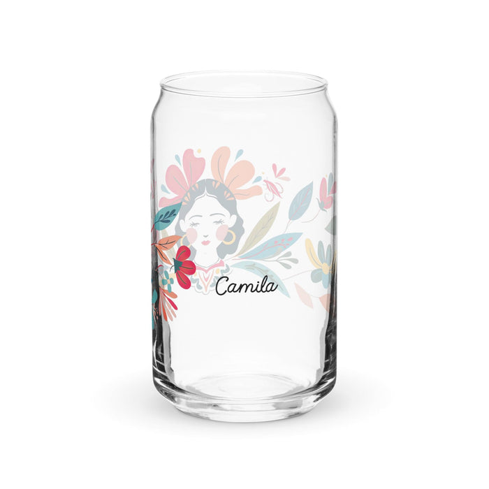 Camila Exclusive Name Art Piece Can-Shaped Glass Home Office Work Mexican Spanish Pride Gift Cup One-Of-A-Kind Calligraphy Glass | C21 Mexicada