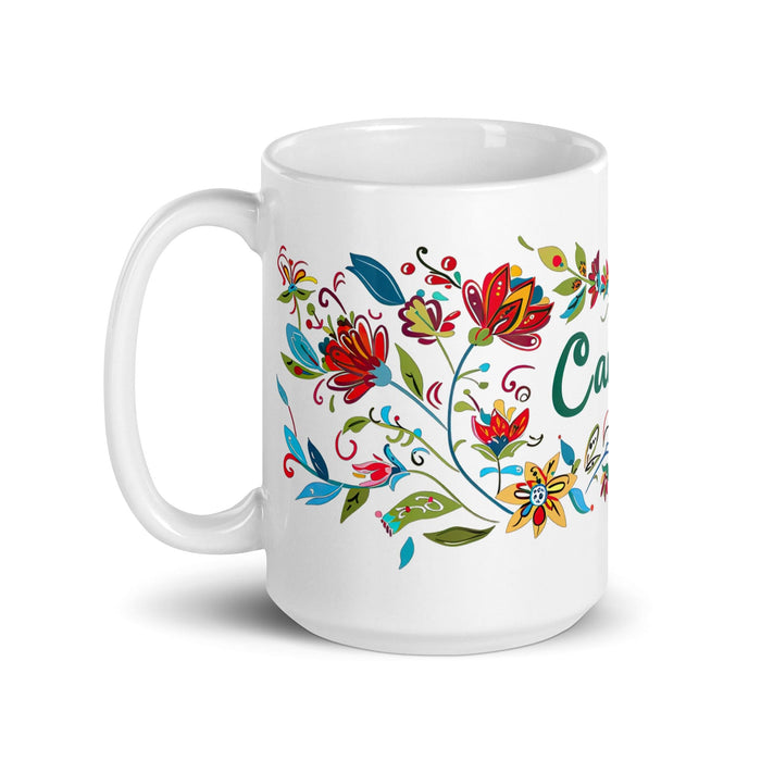 Camila Exclusive Name Art Piece Home Office Work Coffee Mug Mexican Spanish Pride Gift Cup One-Of-A-Kind Calligraphy White Glossy Mug | C10 Mexicada