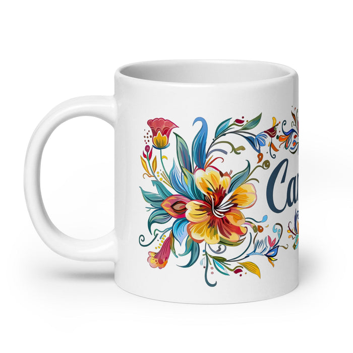 Camila Exclusive Name Art Piece Home Office Work Coffee Mug Mexican Spanish Pride Gift Cup One-Of-A-Kind Calligraphy White Glossy Mug | C2 Mexicada