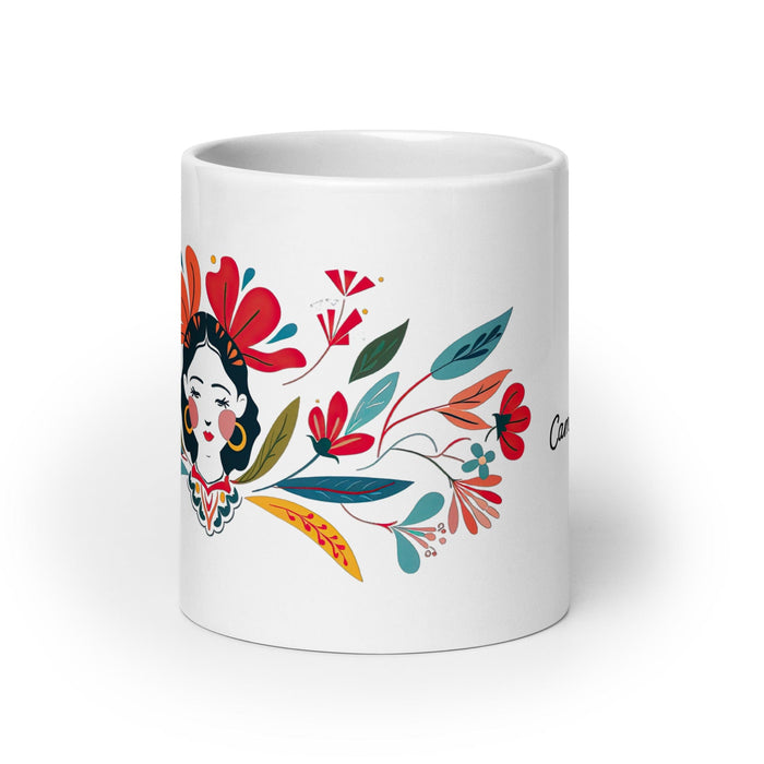 Camila Exclusive Name Art Piece Home Office Work Coffee Mug Mexican Spanish Pride Gift Cup One-Of-A-Kind Calligraphy White Glossy Mug | C21 Mexicada