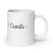 Camila Exclusive Name Art Piece Home Office Work Coffee Mug Mexican Spanish Pride Gift Cup One-Of-A-Kind Calligraphy White Glossy Mug | C22 Mexicada 20 oz