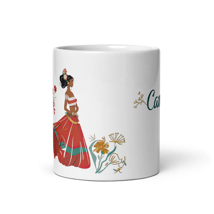 Camila Exclusive Name Art Piece Home Office Work Coffee Mug Mexican Spanish Pride Gift Cup One-Of-A-Kind Calligraphy White Glossy Mug | C22 Mexicada