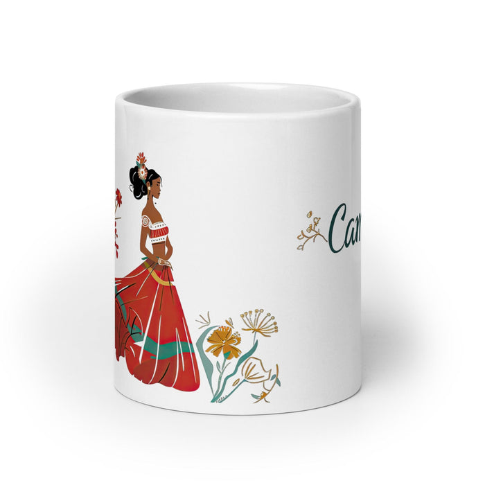 Camila Exclusive Name Art Piece Home Office Work Coffee Mug Mexican Spanish Pride Gift Cup One-Of-A-Kind Calligraphy White Glossy Mug | C22 Mexicada