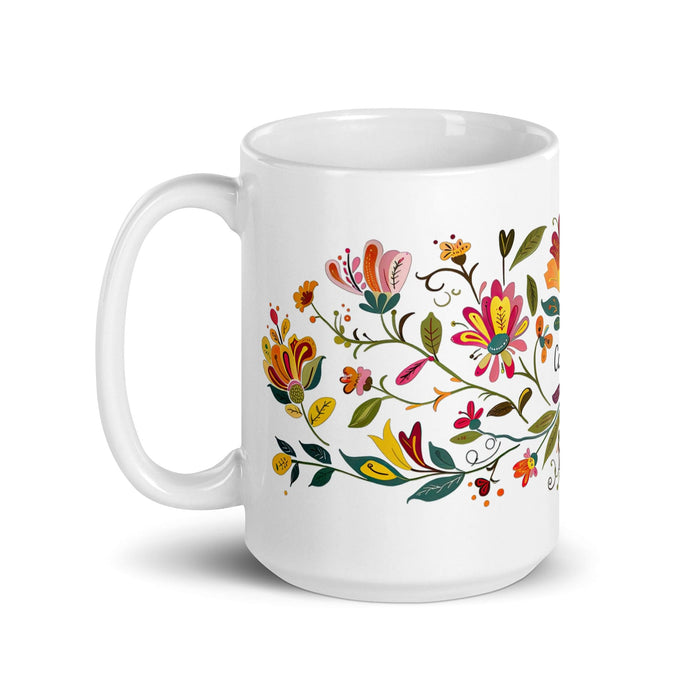 Camila Exclusive Name Art Piece Home Office Work Coffee Mug Mexican Spanish Pride Gift Cup One-Of-A-Kind Calligraphy White Glossy Mug | C23 Mexicada