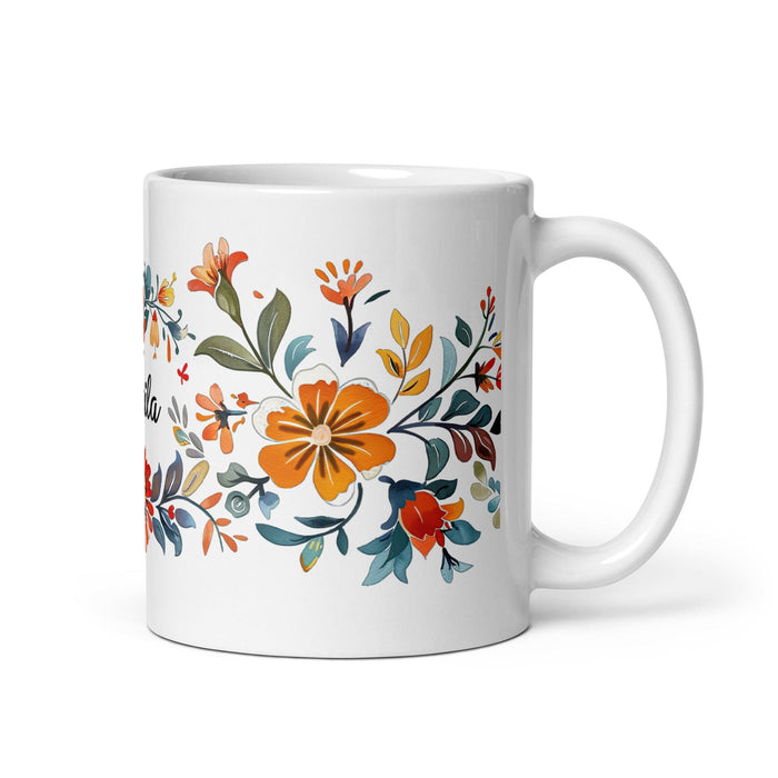 Camila Exclusive Name Art Piece Home Office Work Coffee Mug Mexican Spanish Pride Gift Cup One-Of-A-Kind Calligraphy White Glossy Mug | C3 Mexicada 11 oz