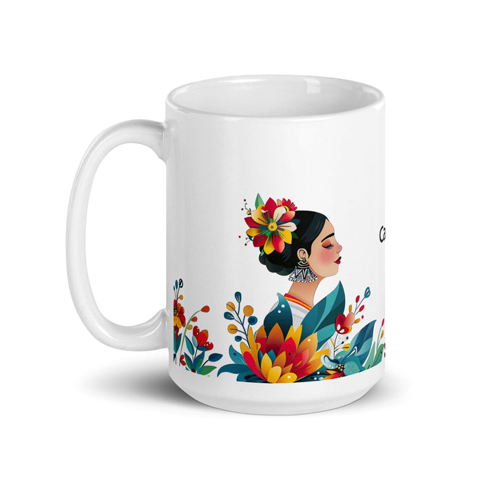 Camila Exclusive Name Art Piece Home Office Work Coffee Mug Mexican Spanish Pride Gift Cup One-Of-A-Kind Calligraphy White Glossy Mug | C4 Mexicada