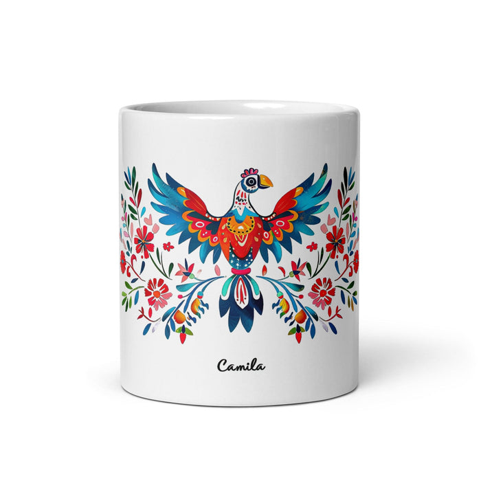 Camila Exclusive Name Art Piece Home Office Work Coffee Mug Mexican Spanish Pride Gift Cup One-Of-A-Kind Calligraphy White Glossy Mug | C9 Mexicada