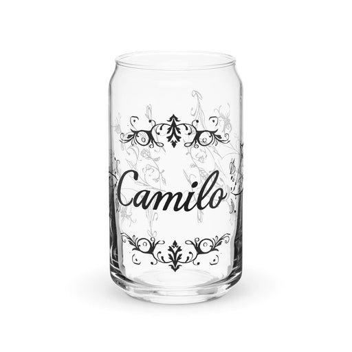 Camilo Exclusive Name Art Piece Can-Shaped Glass Home Office Work Mexican Spanish Pride Gift Cup One-Of-A-Kind Calligraphy Glass | C1 Mexicada 16 oz (No Lid No Straw)