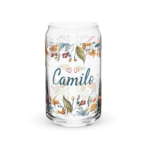 Camilo Exclusive Name Art Piece Can-Shaped Glass Home Office Work Mexican Spanish Pride Gift Cup One-Of-A-Kind Calligraphy Glass | C16 Mexicada 16 oz