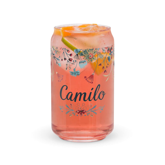 Camilo Exclusive Name Art Piece Can-Shaped Glass Home Office Work Mexican Spanish Pride Gift Cup One-Of-A-Kind Calligraphy Glass | C18 Mexicada