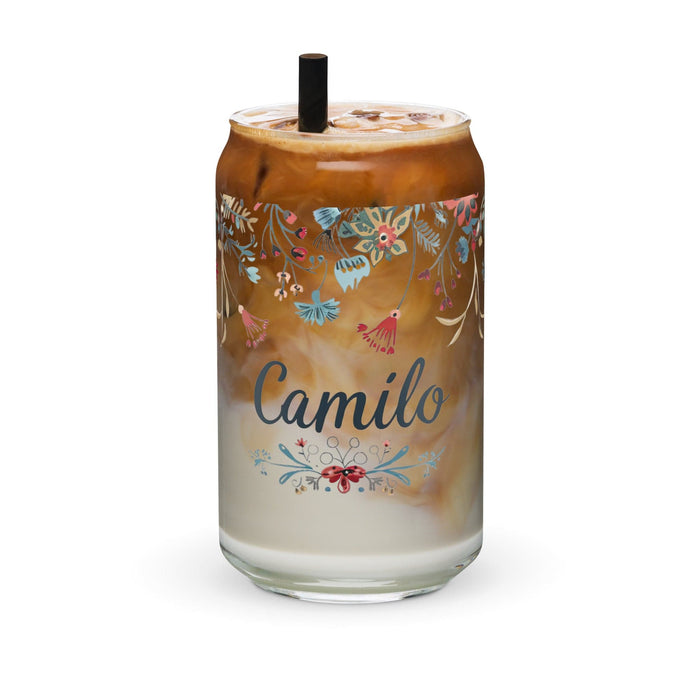 Camilo Exclusive Name Art Piece Can-Shaped Glass Home Office Work Mexican Spanish Pride Gift Cup One-Of-A-Kind Calligraphy Glass | C18 Mexicada