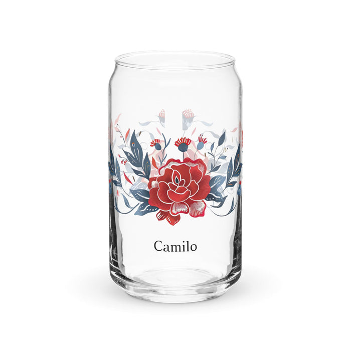 Camilo Exclusive Name Art Piece Can-Shaped Glass Home Office Work Mexican Spanish Pride Gift Cup One-Of-A-Kind Calligraphy Glass | C19 Mexicada 16 oz